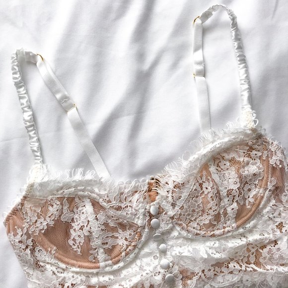 Lace Button Bustier Top - Picture 6 of 9